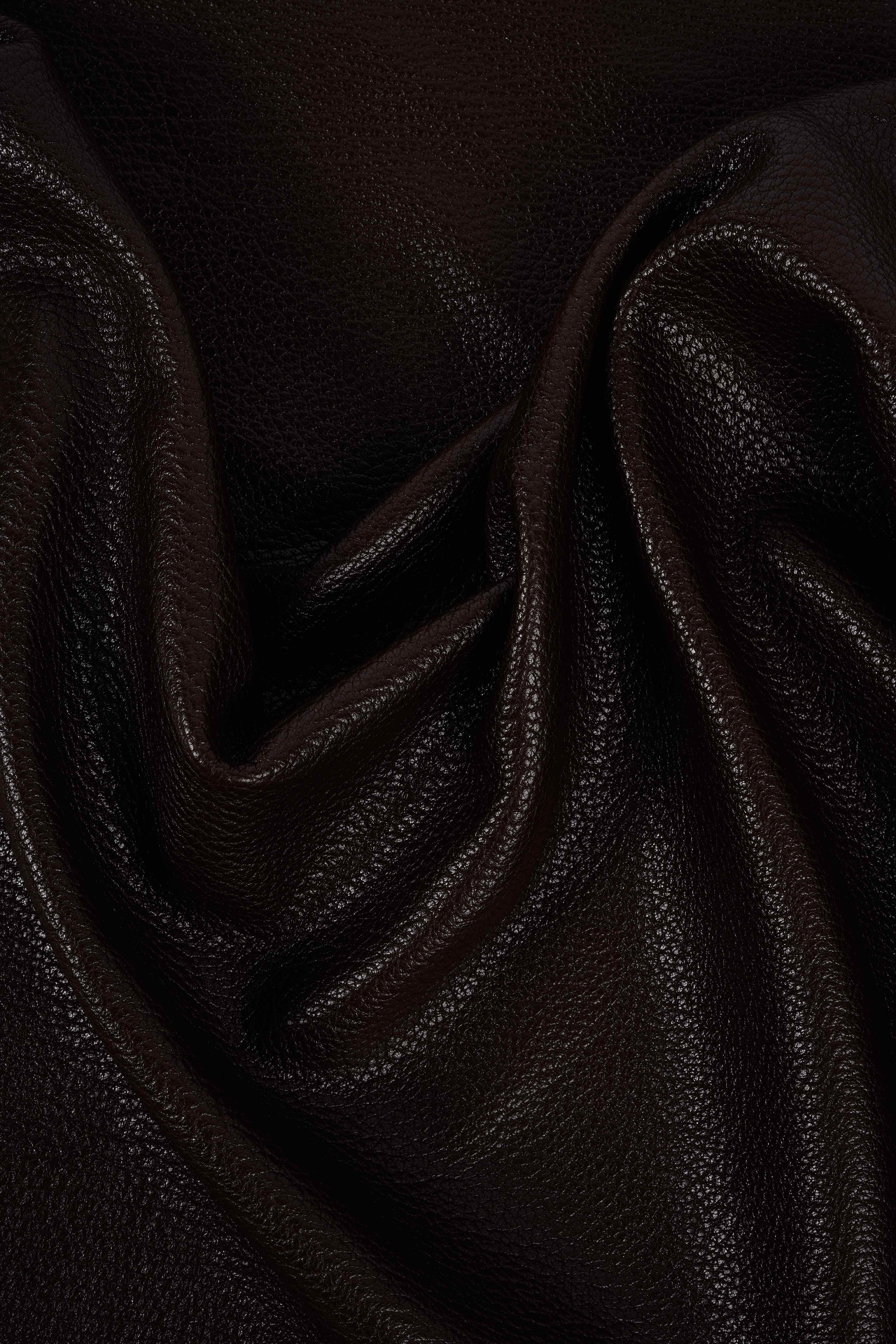 Koyu Kahve Dokulu Deri